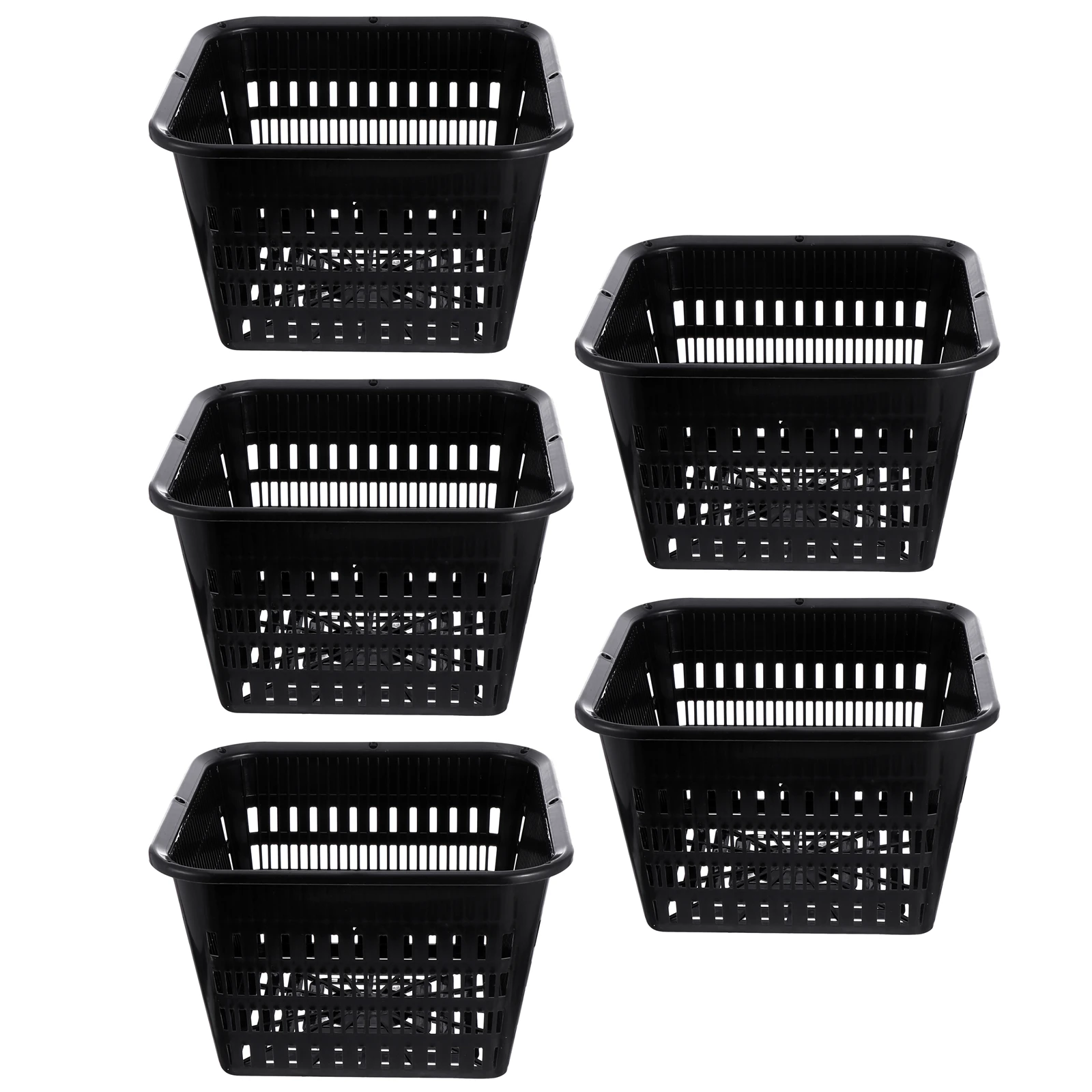 

5 Pcs Root Control Pots Orchid Container Flower Mix Plastic Basket for Plants Black Multiple Planter
