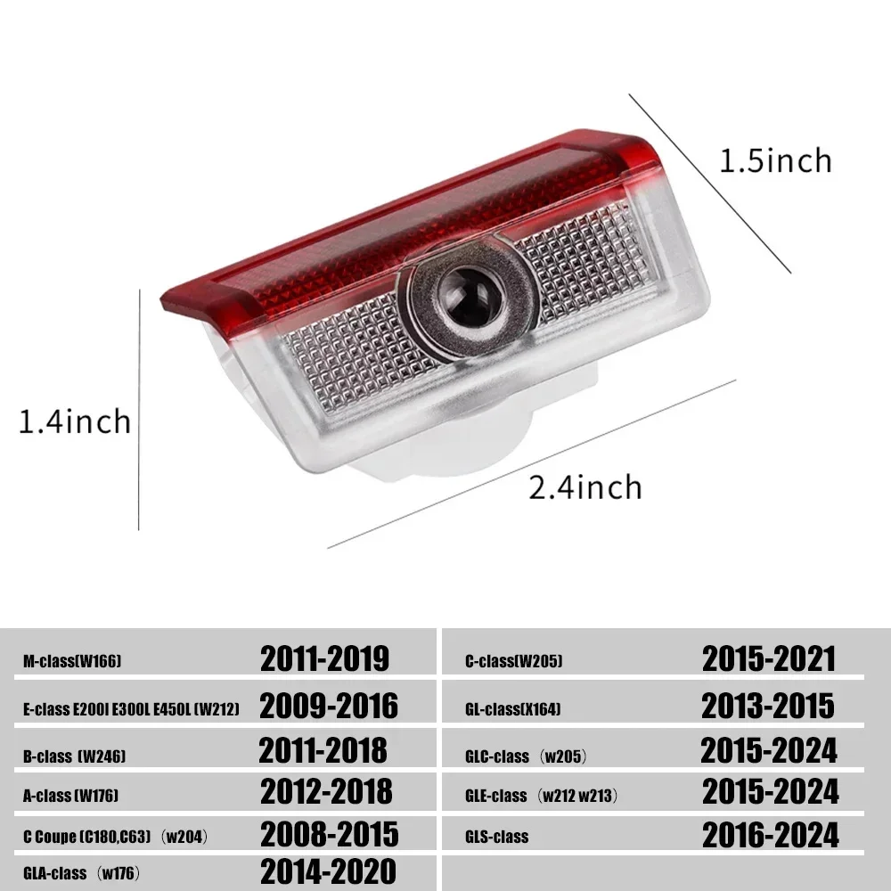 4 قطعة باب السيارة ضوء لافت للانتباه HD ترحيب مصباح لمرسيدس بنز كوبيه C180 C63 W204 W205 X164 GLC W205 GLE W212 W213 GLS GLA W176 #3