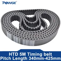 POWGE HTD 5M correa de distribución Lp = 340 345 350 355 360 365 370 375 380 385 390 395 400 405 410 415 420 425 ancho 9-30mm HTD5M goma