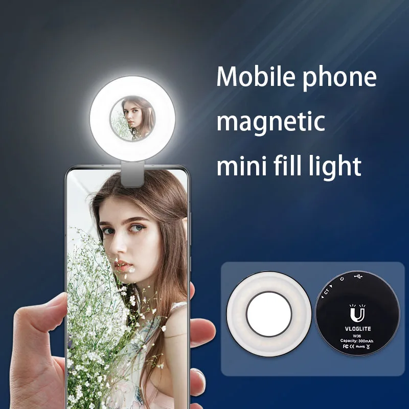 

W36 Cell Phone Fill Light Live Lights Beauty Mini Makeup Mirror Video Photo Soft Light Led Portable Fill Light