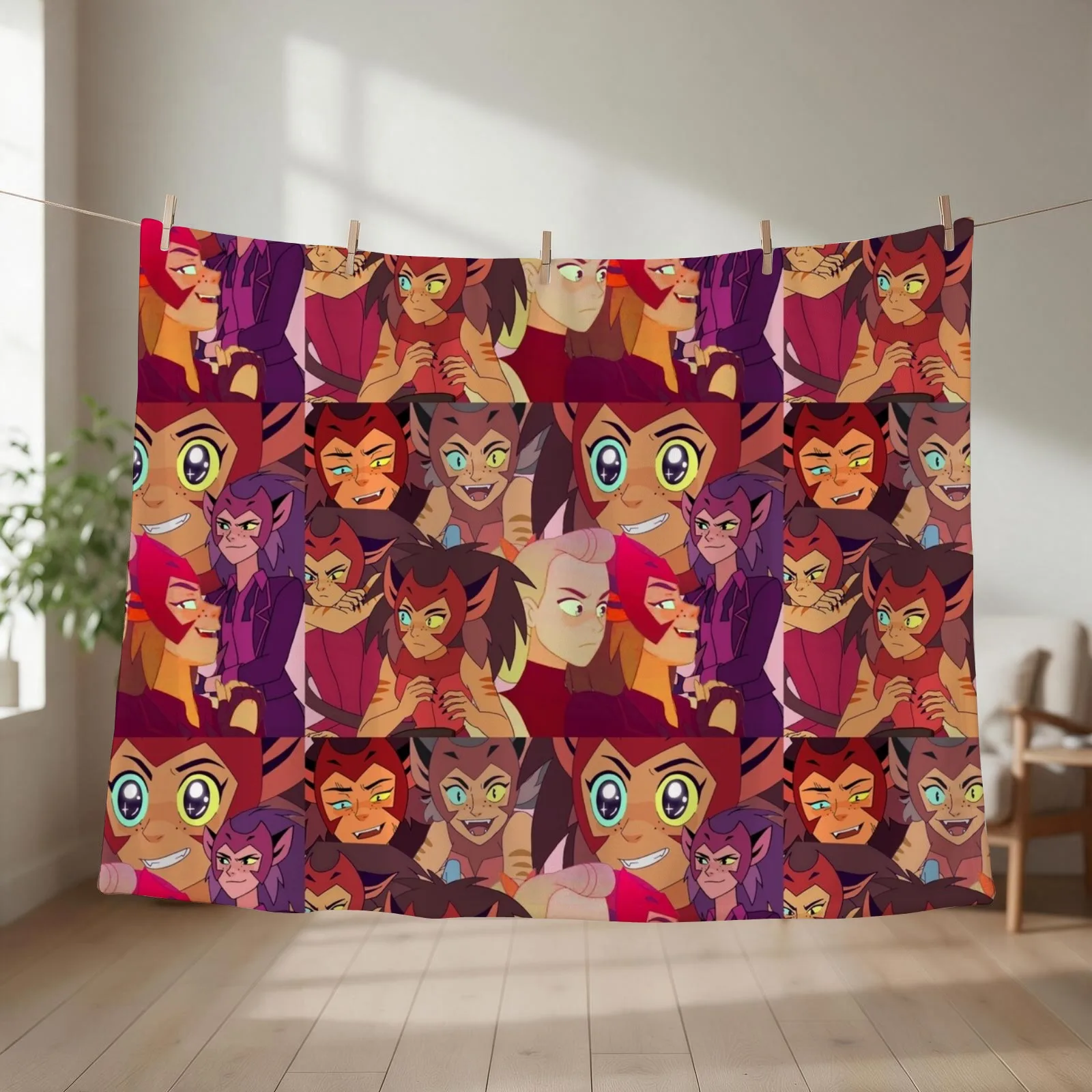 Catra Collage Throw Blanket couch cozy soft plush fuzzy picnic outdoor blanket