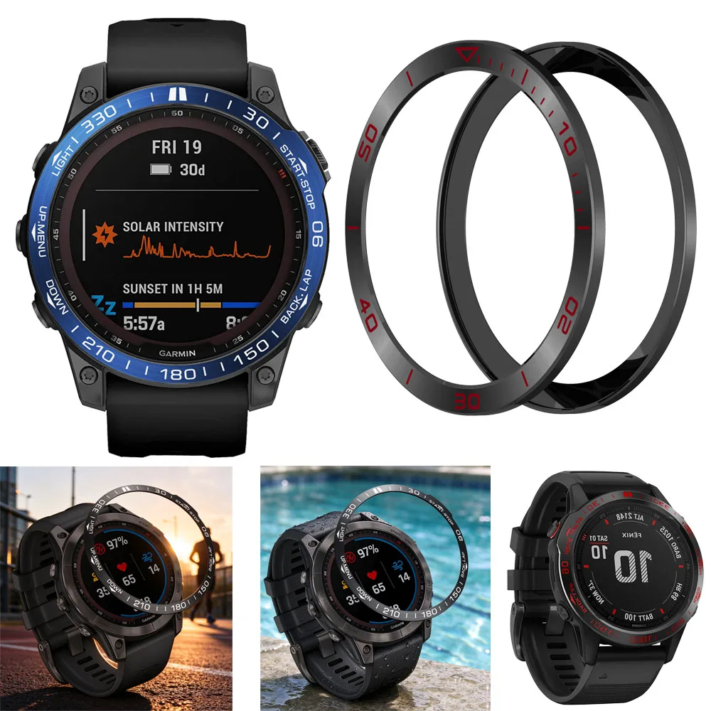 Watch Metal Bezel For Garmin Fenix8 47/51mm EPIX Alloy Time/Speed Scale Frame Protective Circle Ring Fenix7 7X pro Refit Bumper