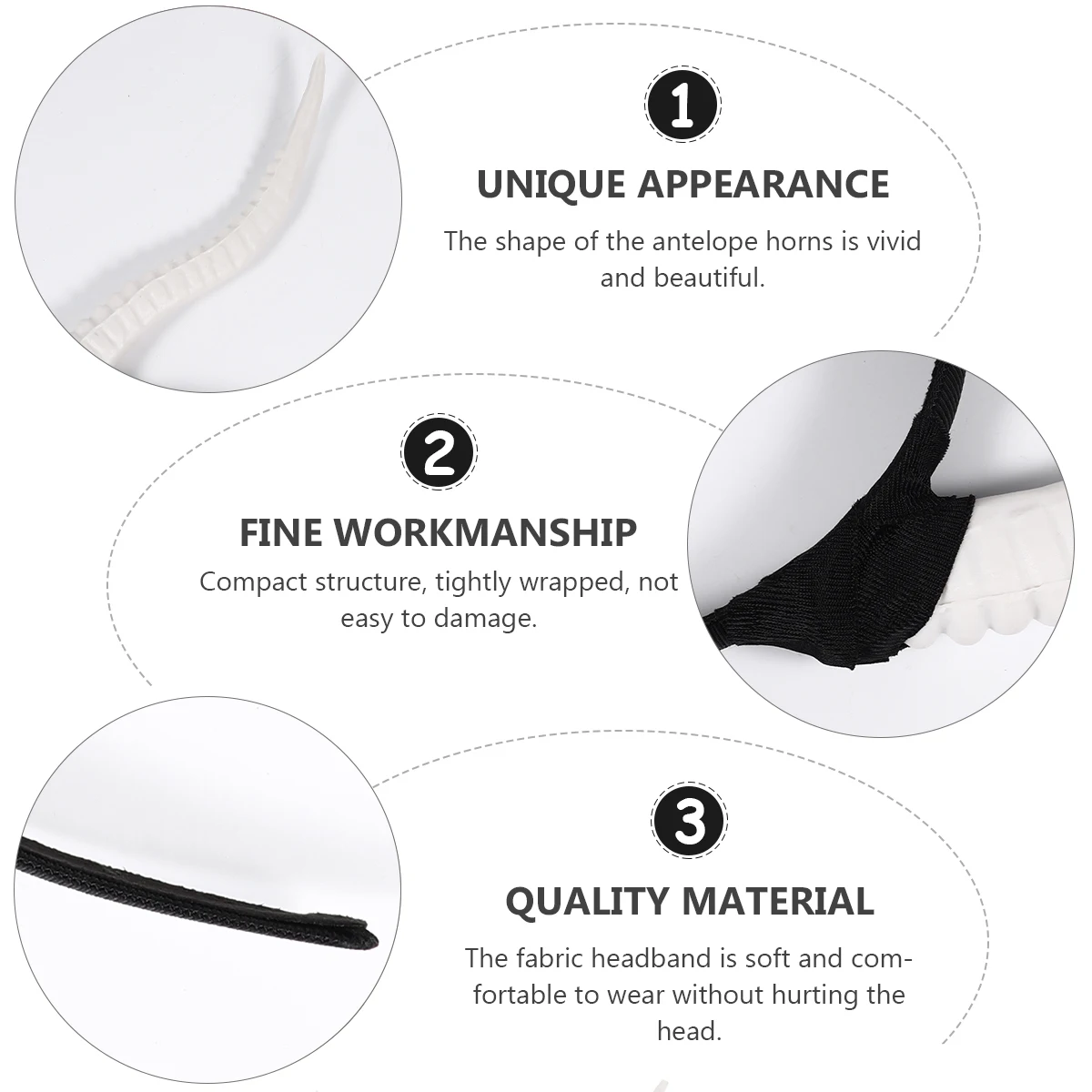 

Plastic Durable Light Halloween Hair Accessories Costumes Headbands Sheep Horn Hairband Decoration Headdress Hoops