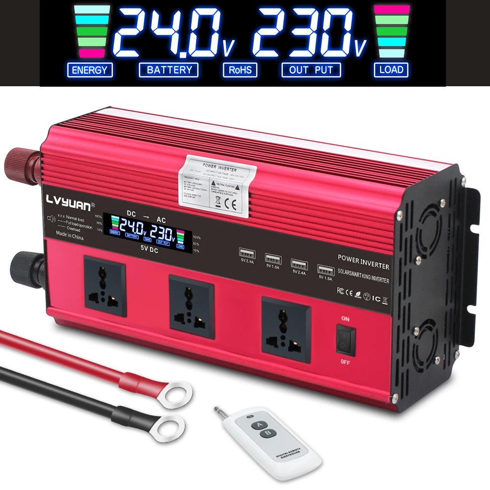 12000W Inverter 12v 220v Car inverter 3 Socket EU LCD Large Power Inverter Soler Power Inverter  Car Ac 220v Converter  Inverter