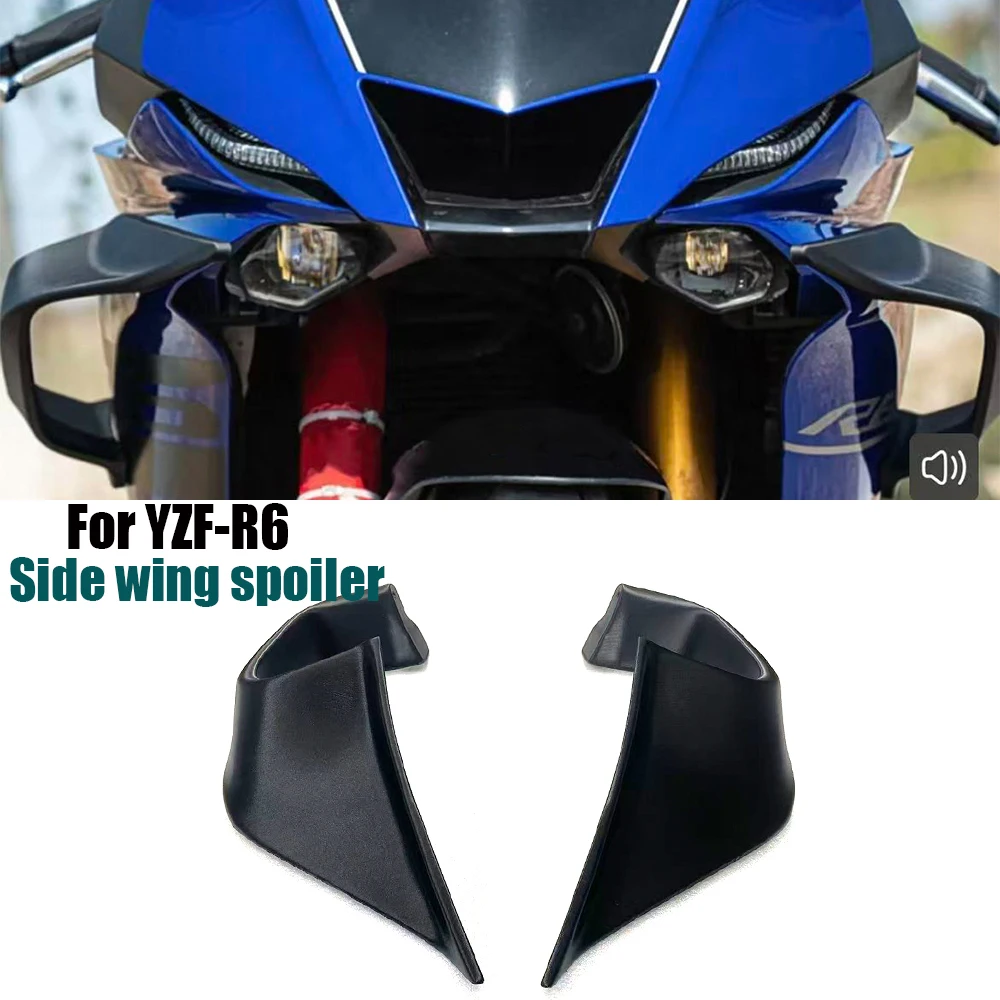 

For Yamaha YZF-R6 Motorcycle Accessories 2017-2022 Fixed wing fairing Small Winglets spoiler Aerodynamic wing R6 Spoiler aileron