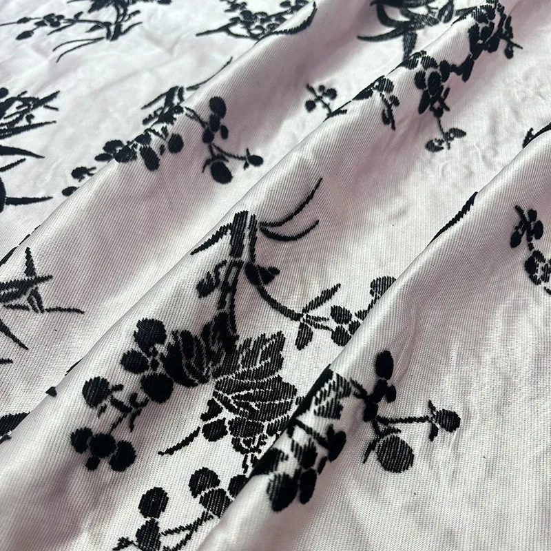 Traditional Chinese style Zhangzhou velvet fabric pure silk of plum  light luxury cheongsam evening dress