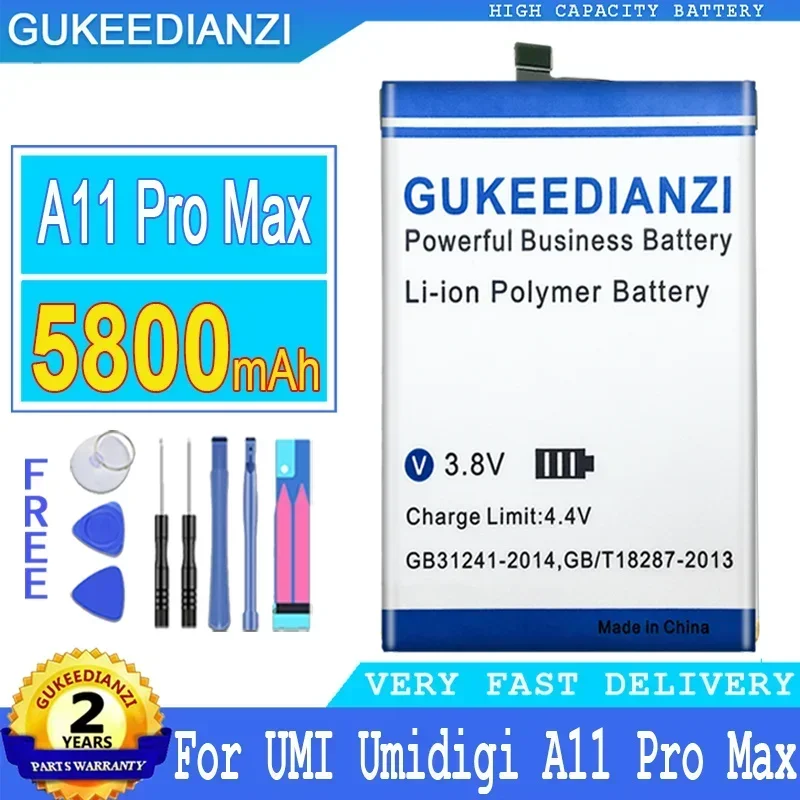 

5800mAh High Capacity Mobile Phone Replacement Battery For UMI Umidigi A11 Pro Max