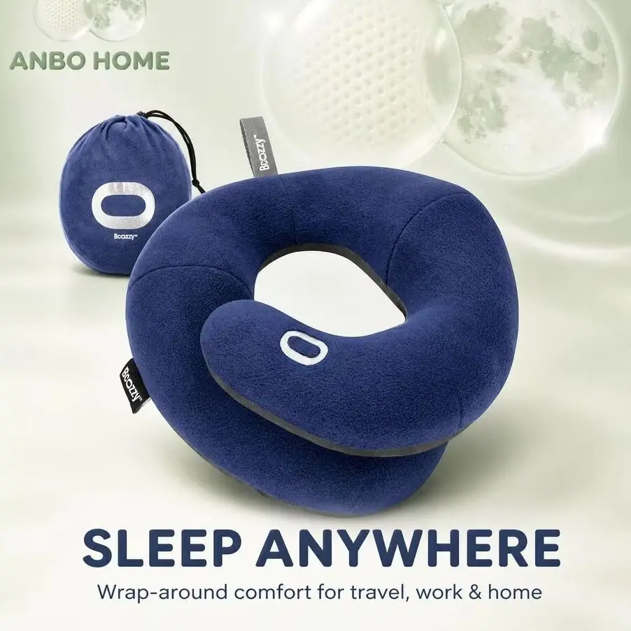 Memory Foam Neck Pillow G Shaped Airplane Head Rest Support Sleep Cushion Portable Travel Business Trips Prevents Neck Strain