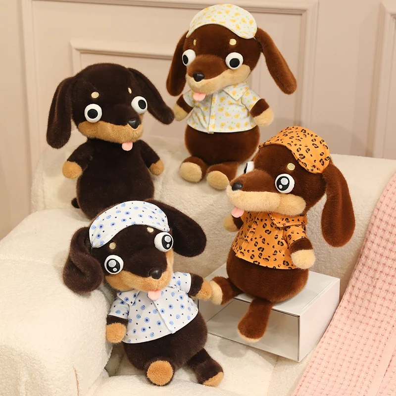 

Cute Dachshund Plush Toy Wearing Clothes Stuffed Long-boied Dog Party Props Pet Present