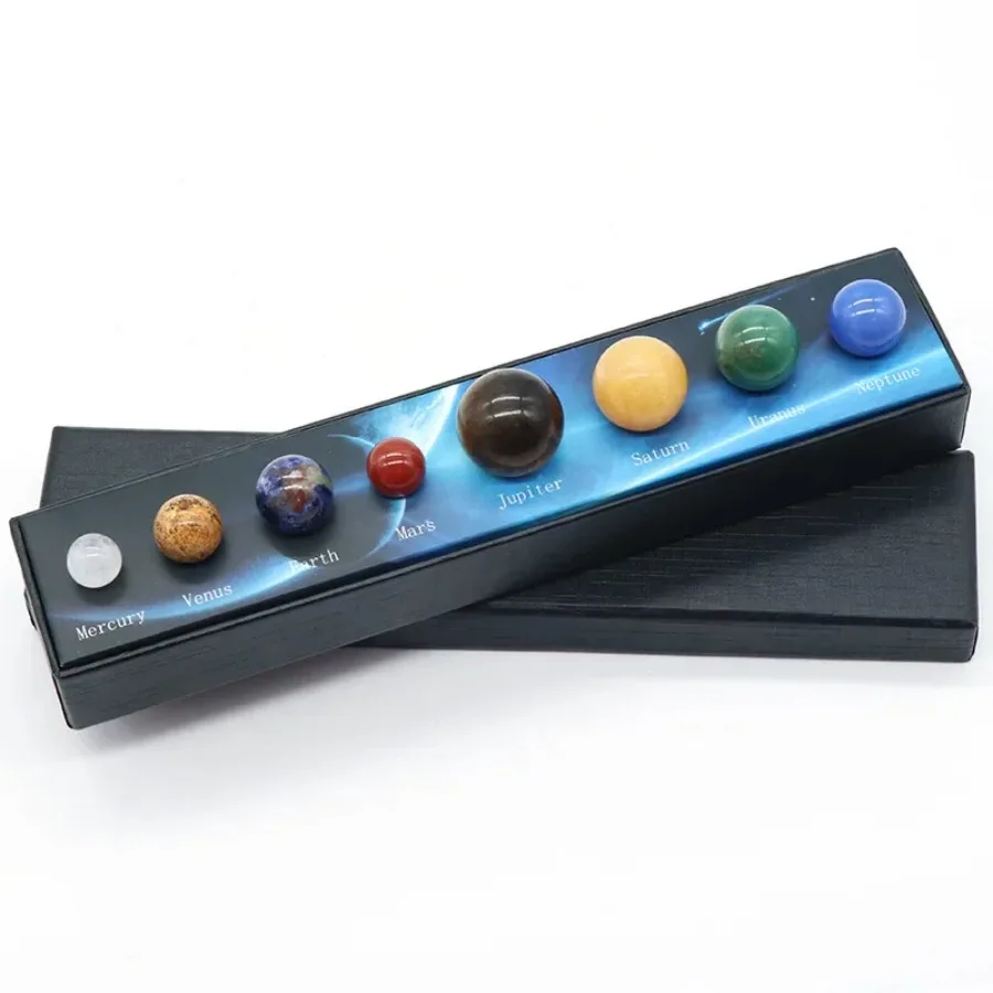 Creative Ornaments Natural Stone Eight Planets Universe Solar System Planet Science Set Education Cognitive Home Decor
