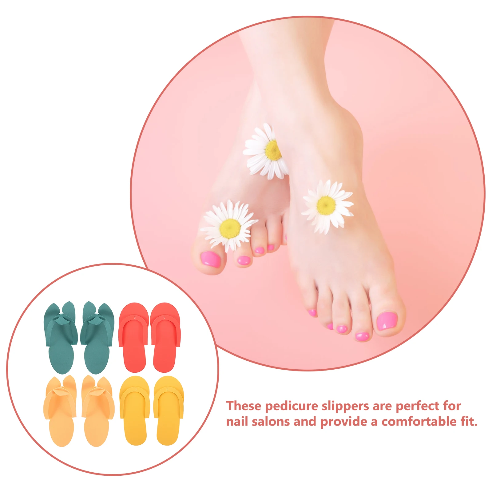 

12 Pairs Disposable Slippers Pedicure Women Home Guest Bubble Eva Lightweight EVA Material Practical Durability Long