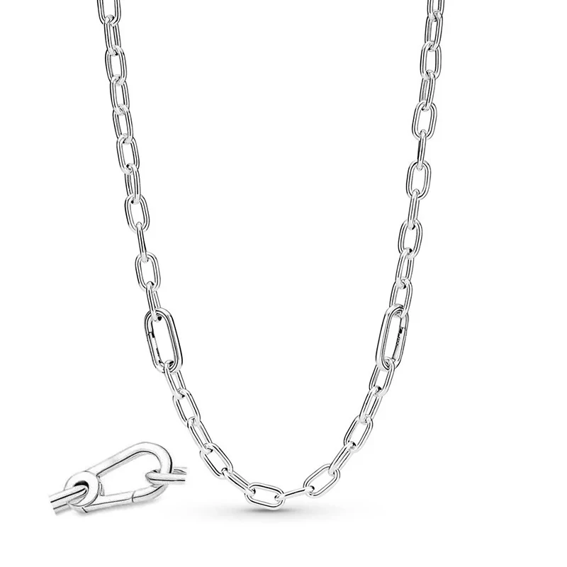 New Classic 100% 925 Silver Women's ME Series Double Chain Necklace and Artificially Cultivated Pearl Necklace DIY Jewelry