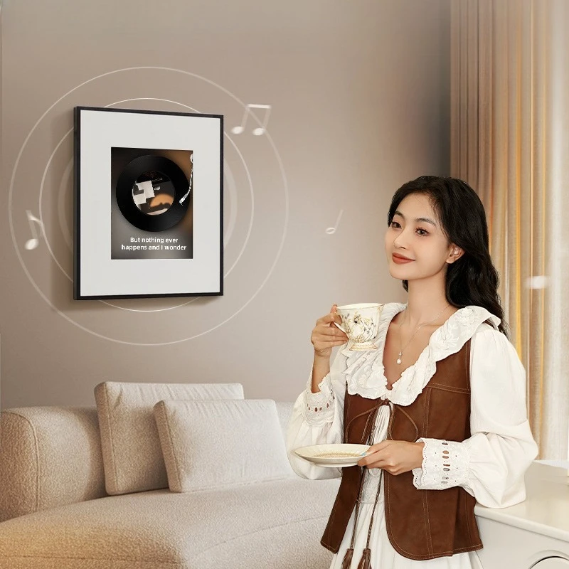 Mural lyrics audio bluetooth speaker floating subtitles oil painting