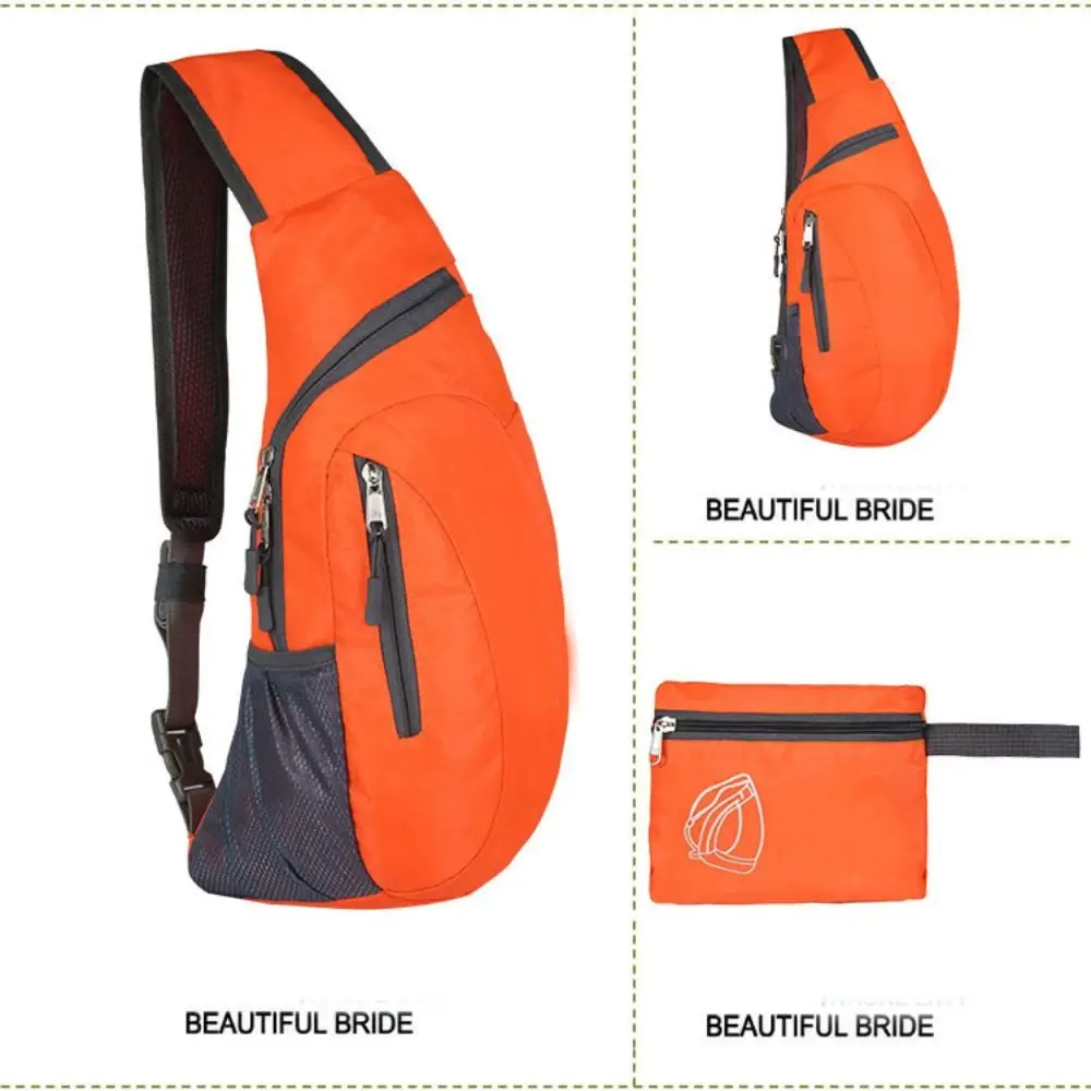 High Quality Foldable Sport Messenger Bag Polyester Solid Color Chest Pack Waterproof Crossbody Bag Outdoor Hiking