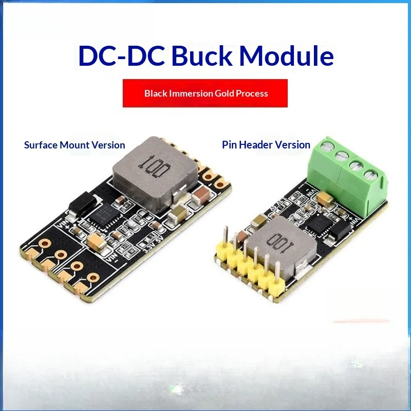 Mini DC-DC Buck Converter Module, Selectable 3.3V or 5V Output, Up to 4A, Compact Step-Down Voltage Regulator