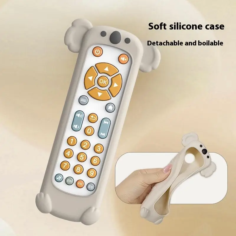 1세, 2세, 3세 유아용 감각 발달 리모컨 장난감, 음악과 조명이 있는 시뮬레이션 TV 리모컨 장난감 1개