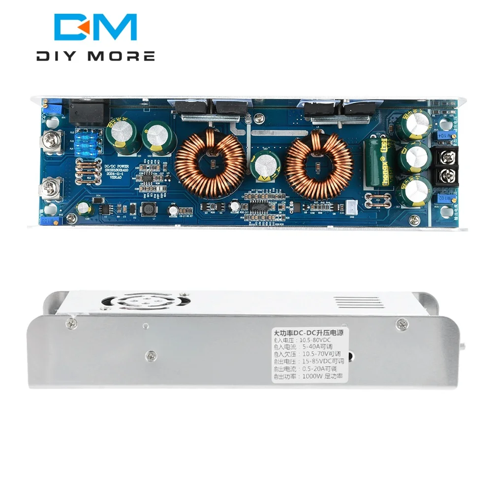 1000W DC DC Voltage Converter CV Boost Converter Step Up Adjustable Current Module Power Supply Module DC-DC10.5-75V to 12-85V