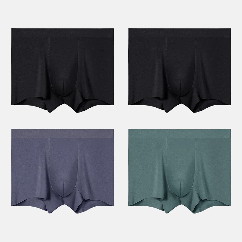 

5PCS Men's underwear: Modal flat-leg underpants, traceless, antibacterial, summer thin, four-corner breathable shorts