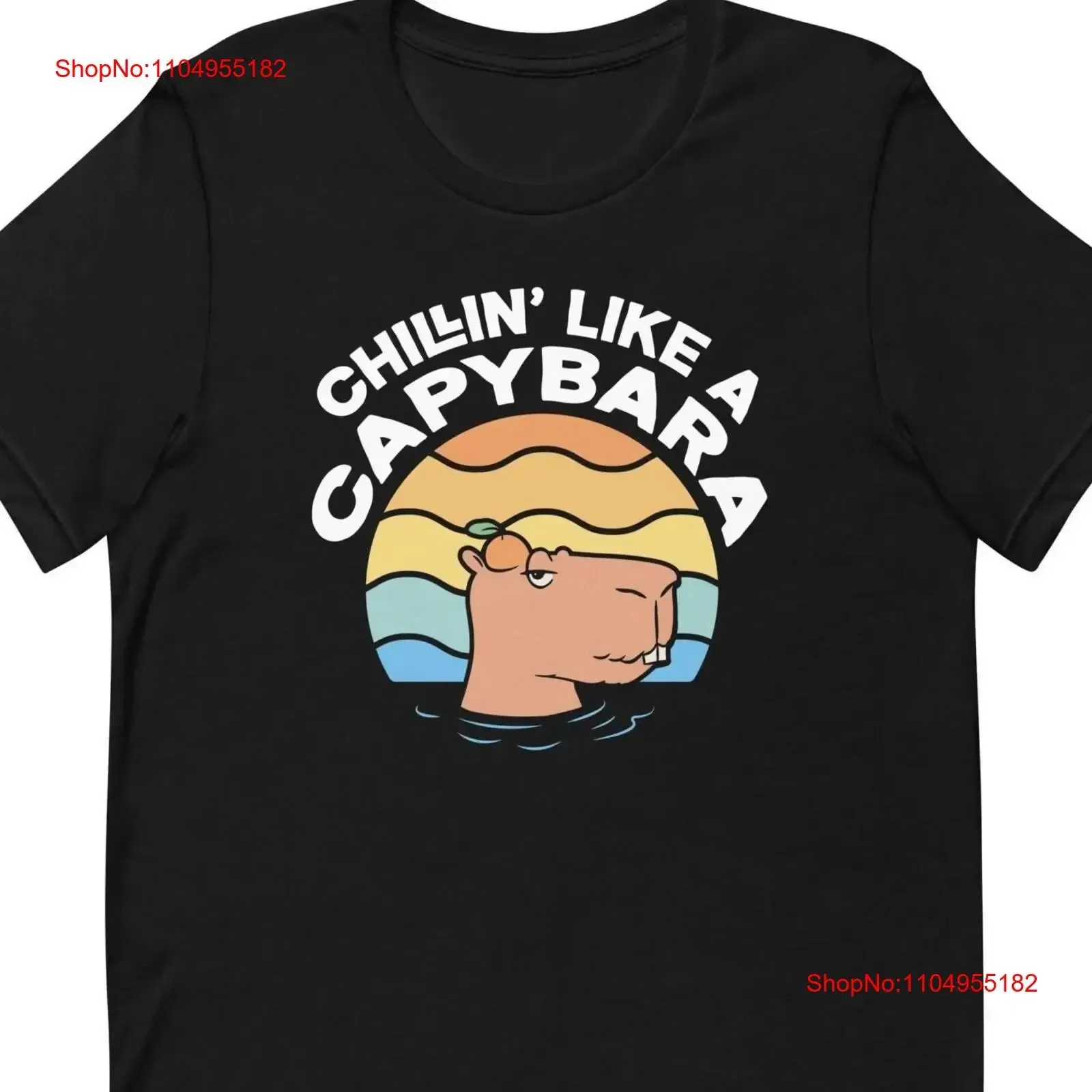 

Cute Capybara T Shirt Lady For Owner Chillin Like T2035 vintage Washed streetwear homme Comfortable Breathable Slightly