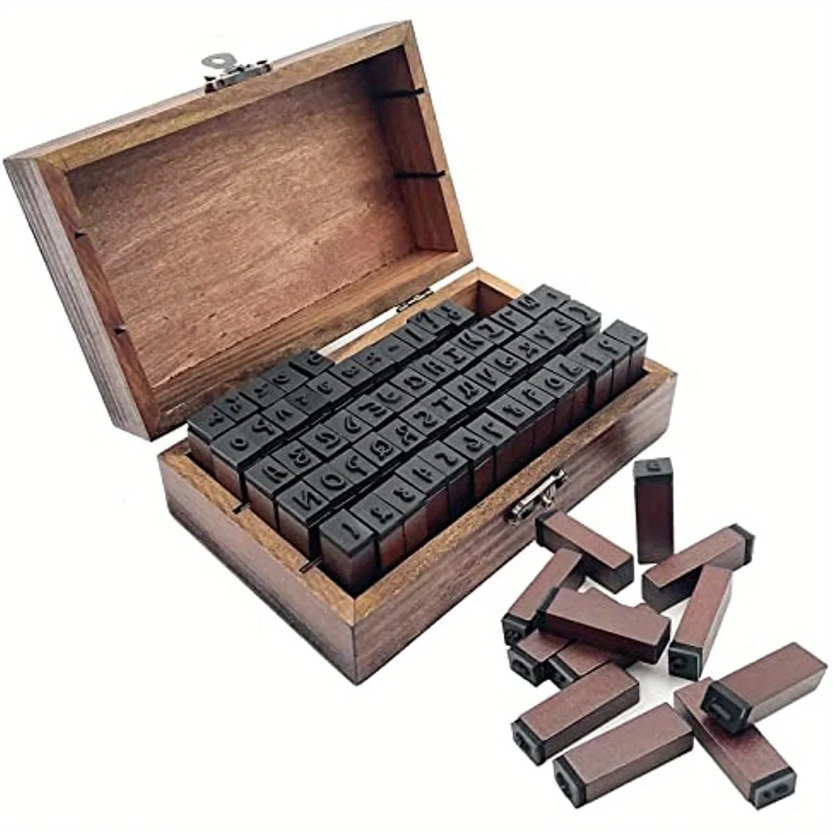 Alphabet Stamps 70 PCS Vintage Wooden Rubber Letter Number Alphabet Combination Letter Stamp Diary Ablum Wedding