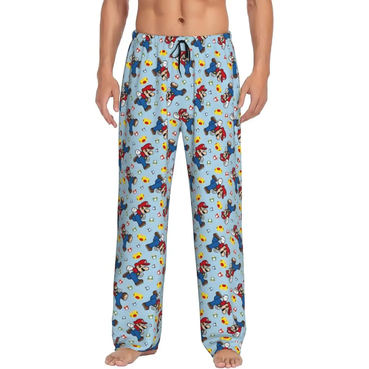 

Custom Print Men M-Marioed Pajama Pants Sleepwear Sleep Lounge Bottoms with Pockets