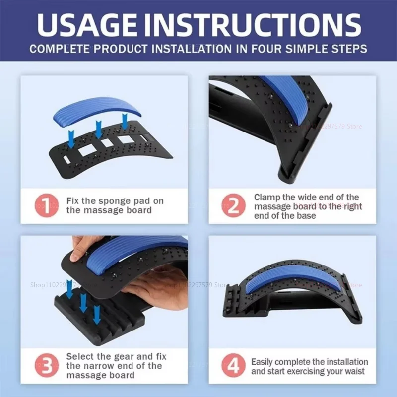 Home Magnetic Therapy Lumbar Relief Device for Back Lower Back Pain Relief Treatment Stretcher Support Massager Yoga Tool Relax