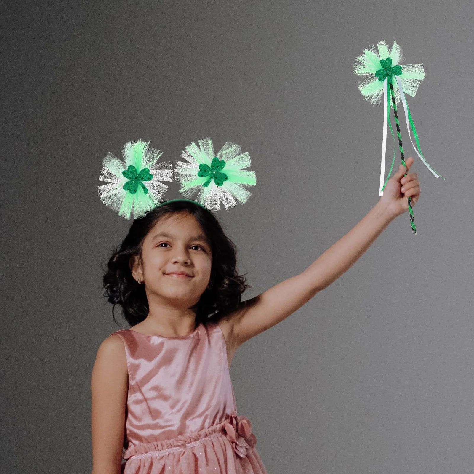 

1Set St Patricks Day Shamrock Headband Wand Set Party Hair Band Holiday Costume Accessories St Patricks Day Headband