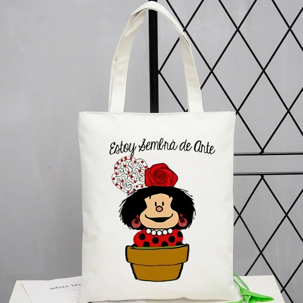 Mafalda shopping bag cotton recycle bag bolsas de tela bolso shopping handbag bag boodschappentas bolsas reutilizables custom