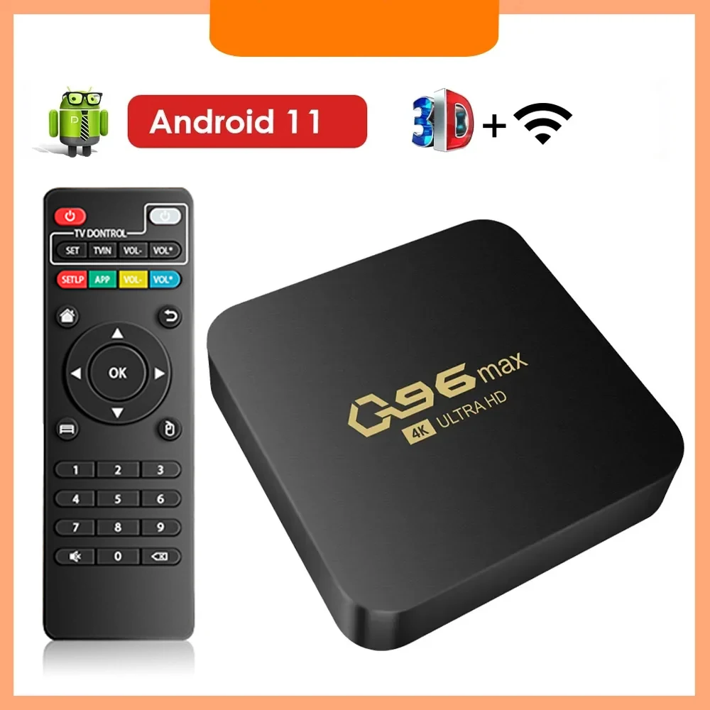 

Q96 MAX WIFI HD 4K Smart TV Box 4G Set-top Box Android 11 Media Player Android Quad Core Smart TV Box Media Player iptv