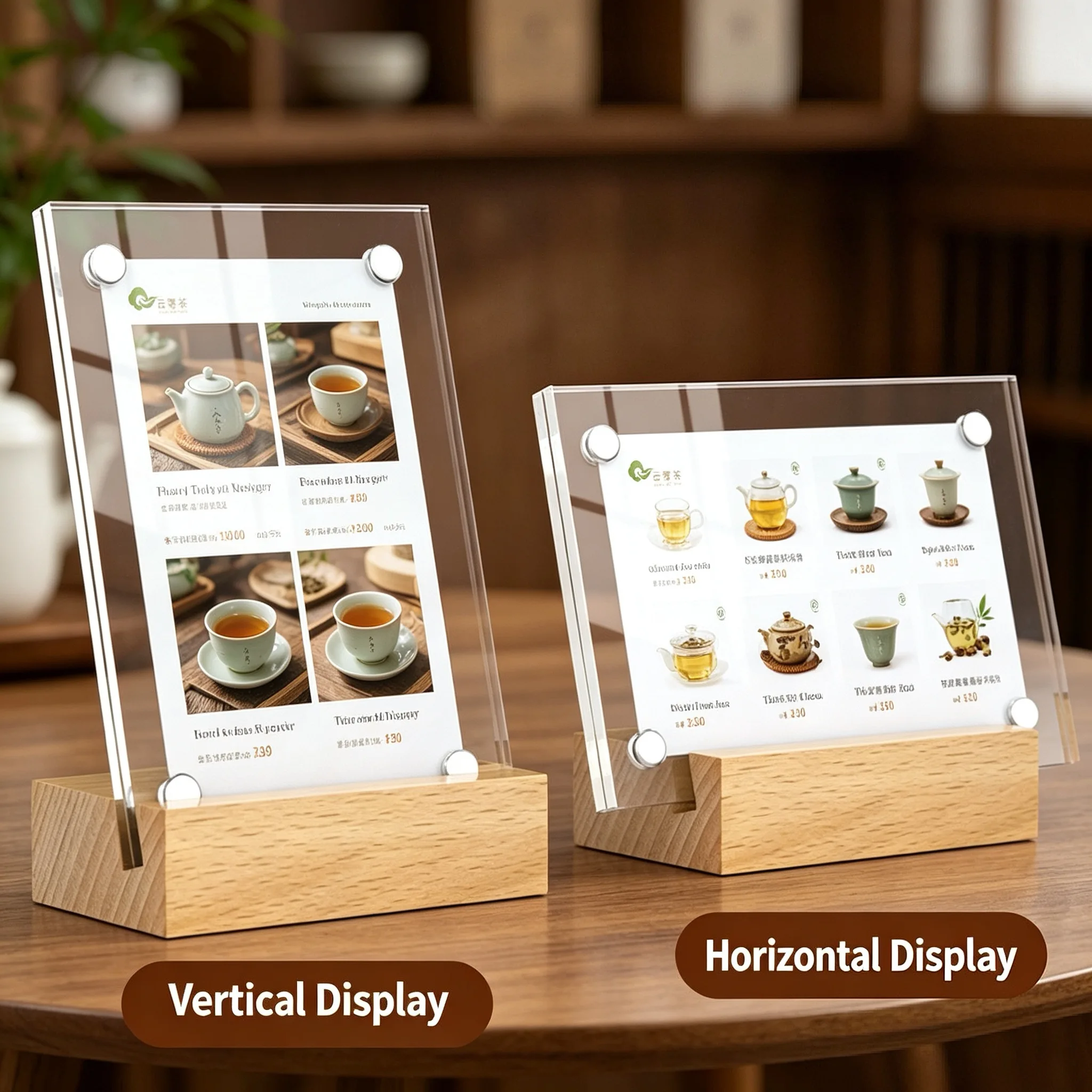 5 Pieces A6 100X150MM Magnetic Acrylic Sign Holder Display Stand Price Label Card Holder Photo Picture Frame Menu Paper Holder
