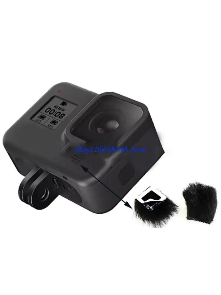 02DD 2 Pezzi Telecamere Microfoni Parabrezza Pellicce Artificiali Manicotto Antivento per 8