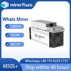 Whatsminer-minero de criptomoneda M50S + 138T, 144T, 146T, BTC, Stock listo, asic, HK (origen)