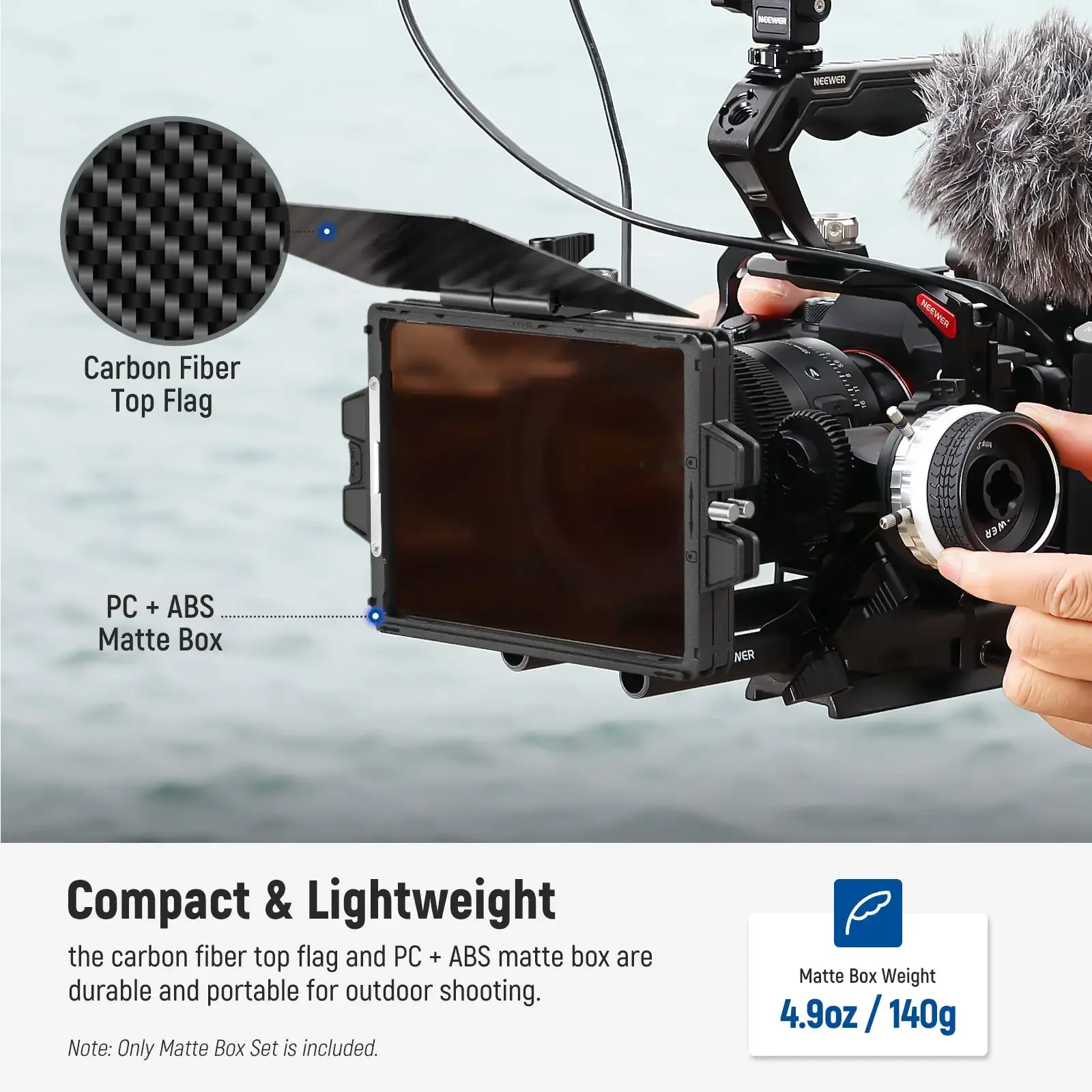 NEEWER Mini Matte Box with 2PCS 4x5.65