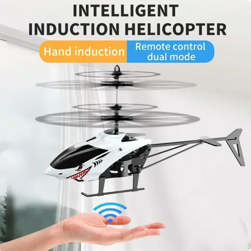 Mini Remote Control Helicopter, Induction Hover RC Aircraft, Safety Anti-Fall Portable Flying Toy for Kids