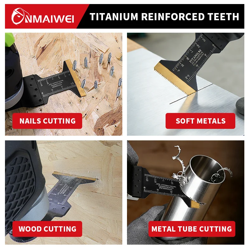 5pcs Titanium Oscillating Saw Blade Titanium Multi Tool Blades for Soft Metal Nails and Wood Plastic Metal Cutting Blades - view 5