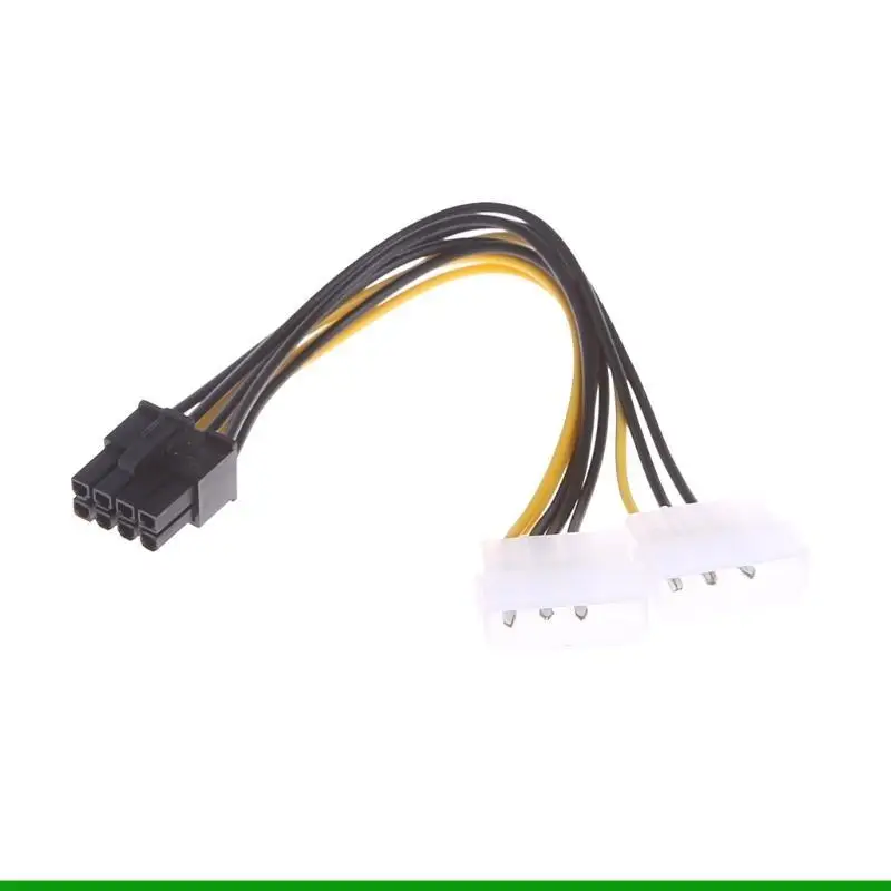 U55C (1 Pack) Dual 4 Pin LP4 to 8-Pin PCI for Express ATX PSU Power Cable Adapter (Video Graphics Card Power Cable)