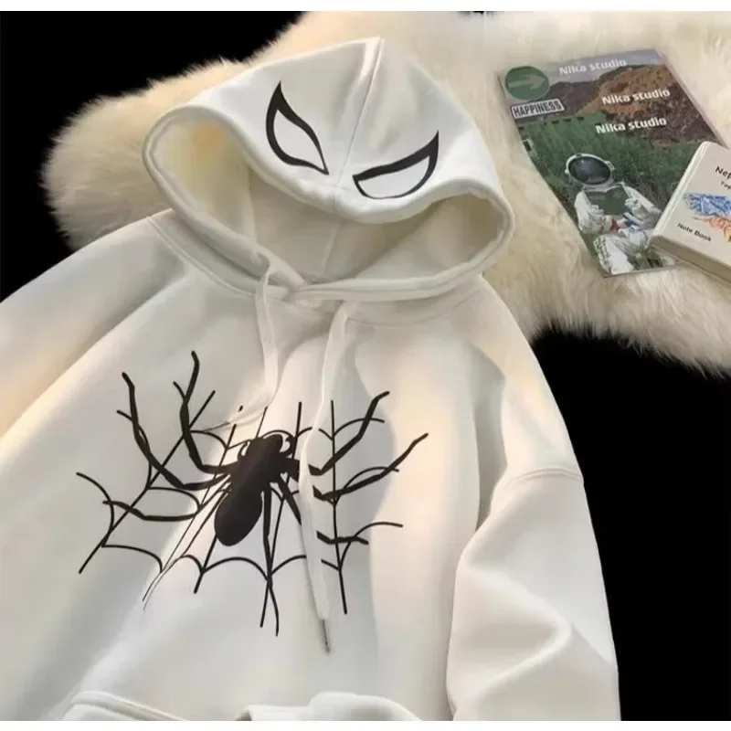 سترة بقلنسوة مطبوعة على الموضة للربيع والخريف، ملابس رياضية كاجوال عصرية للرجال والنساء، مناسبة للارتداء اليومي في Harajuku