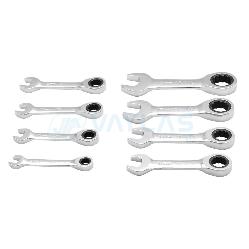 Imagem -06 - Mini Ratchet Wrench Tools Chaves Ultra-curtas de Ratcheting Stubby Chave Combinada Polimento de Espelhos Casa Automático Reparação Automóvel 819 mm 72t
