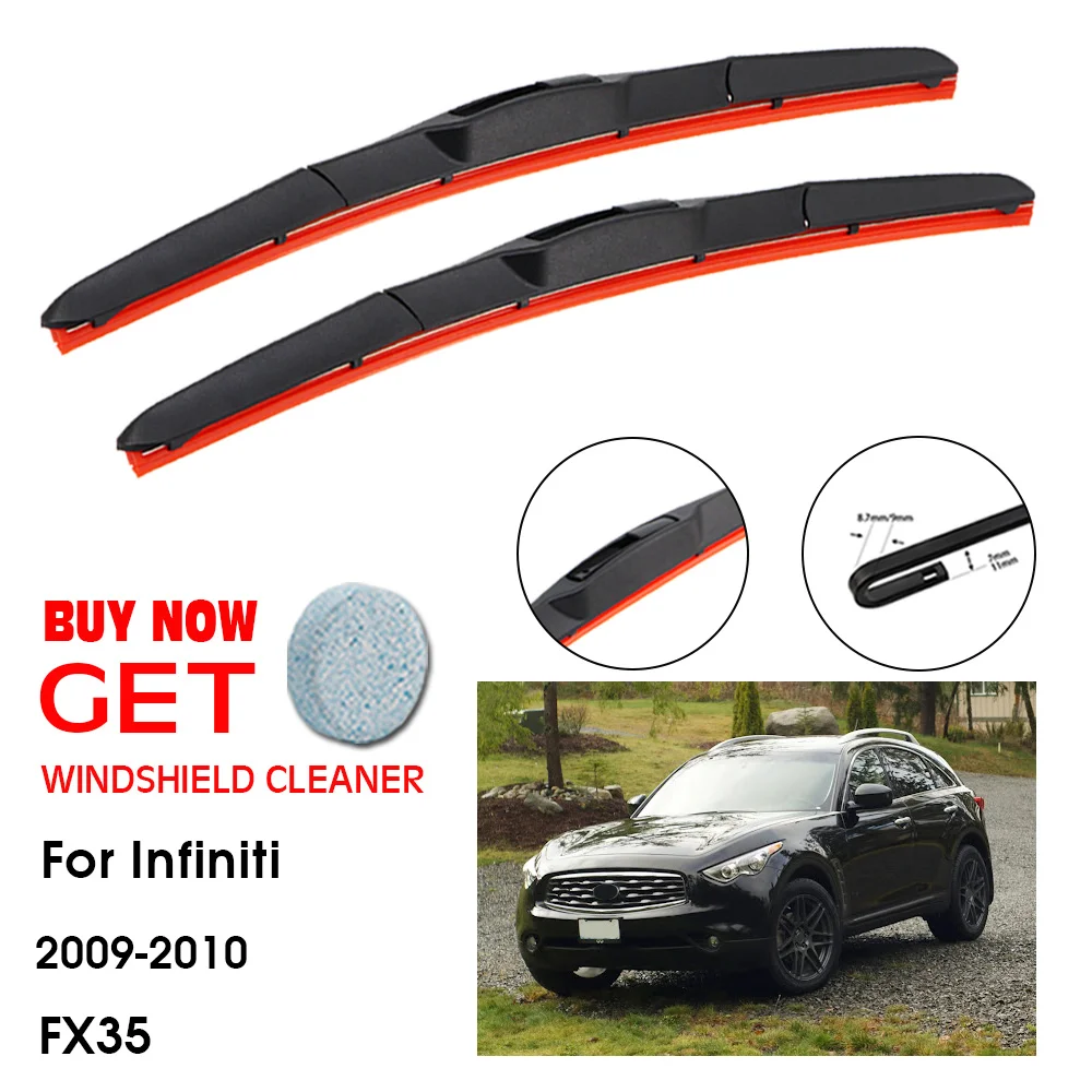 

Car Wiper For Infiniti FX35 24"+18" 2009-2010 Front Window Washer Windscreen Windshield Silica Gel Wiper Blades Accessorie