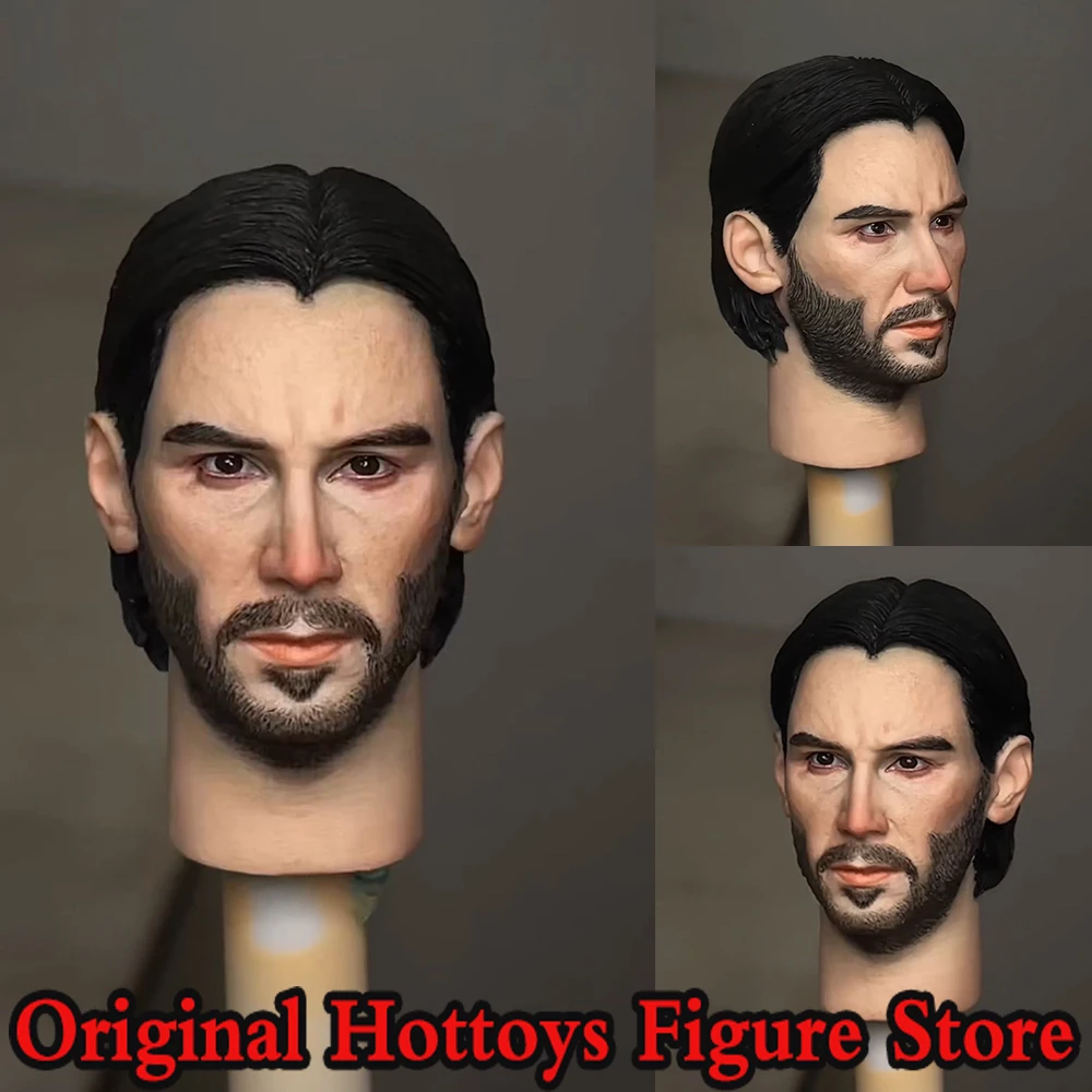 1/6 Scale Male Soldier Head Sculpture Keanu Reeves Actor Mini Painting Head Carving For 12-inches Action Figure Model Doll Toys
