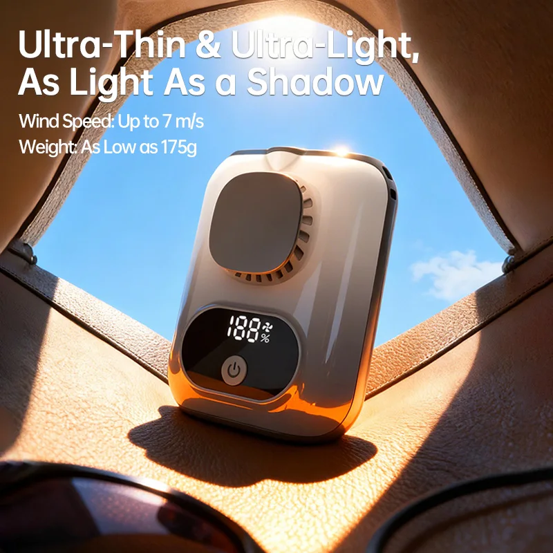 NEW Portable Waist Fan 6000mAh Neck Fan Powerful Wind for Home/Outdoor Cooling, 12H Play, 40000RPM, LED Display, 5 Speeds,Gifts