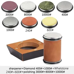 4-Angle Magnetic Wood Rolling Knife Sharpener 15-18-20-22° Diamond Sharpening Roller Kitchen Whetstone For Chef & Paring Knives