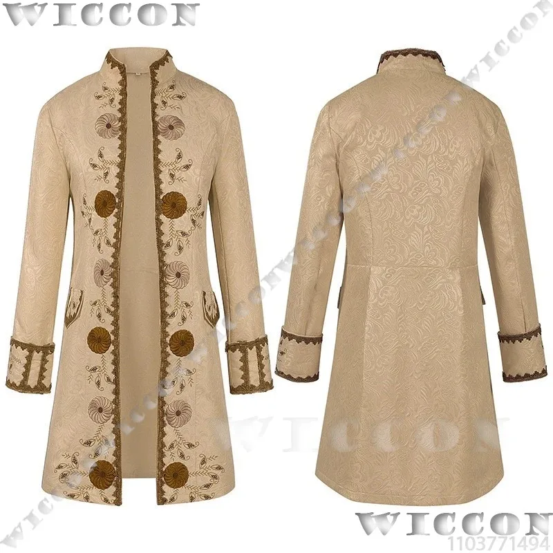 

Новинка 2024 года, пальто в стиле стимпанк, винтажный костюм для косплея, средневековая сценическая одежда, старинный черный, красный костюм, мужской костюм на Хэллоуин, ролевая игра; 3, c'5.b; 8'