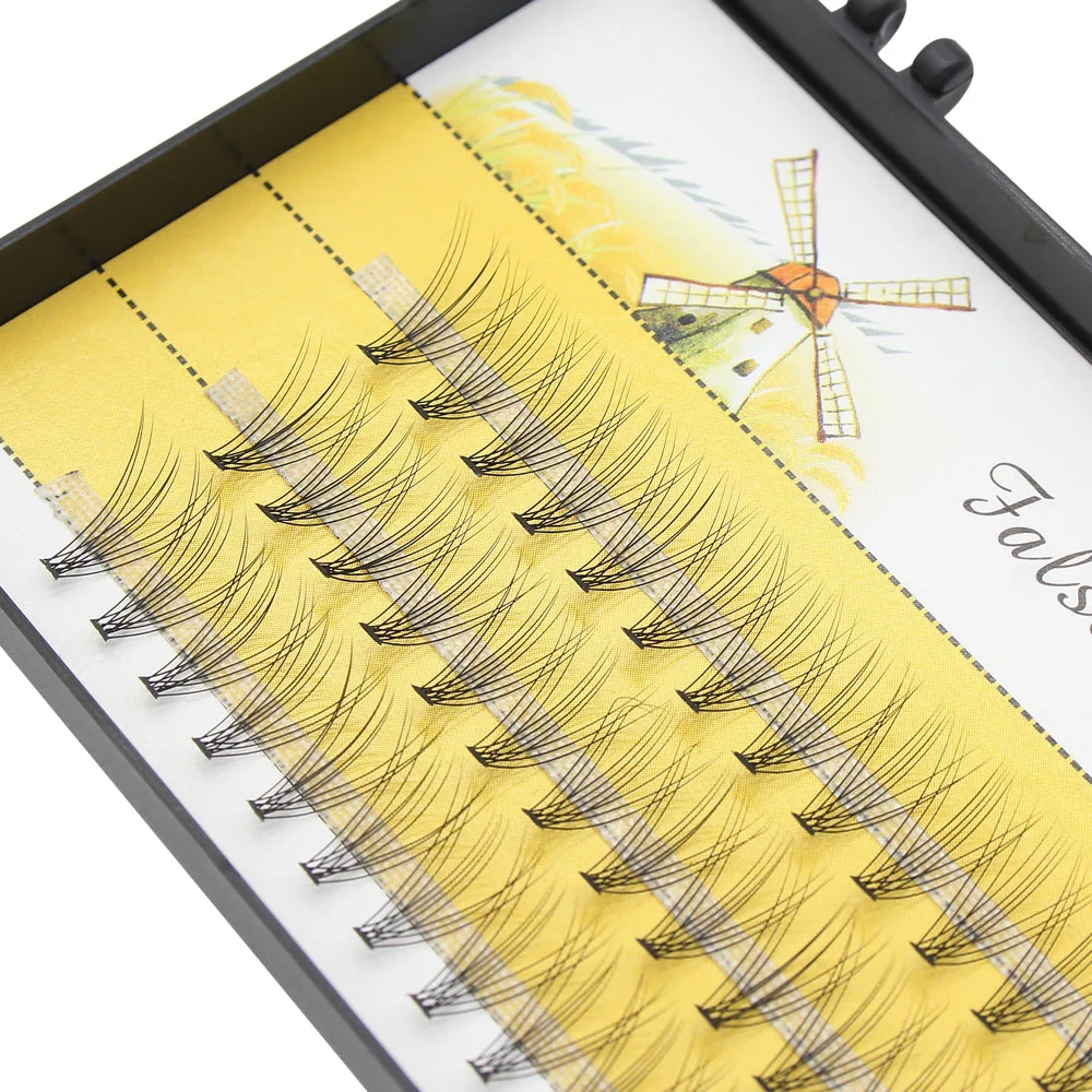 Moonlily 60Pcs Professional Makeup Eyelashes 10D False Eyelashes Mink Eyelashes Personal Eyelash Cluster Extension