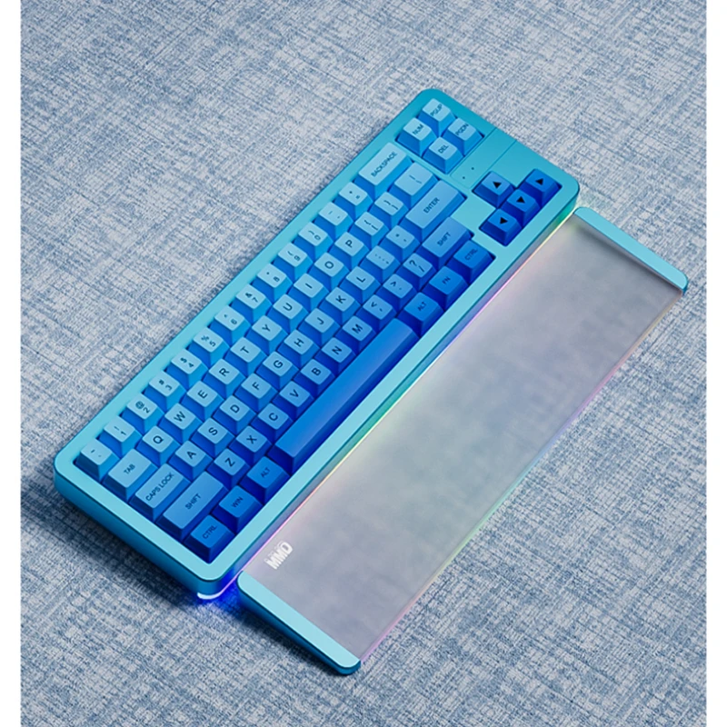 Keyboard mekanik aluminium akrilik buram, sandaran tangan sandaran pergelangan tangan cocok untuk 87/104 tombol Keyboard mekanik game