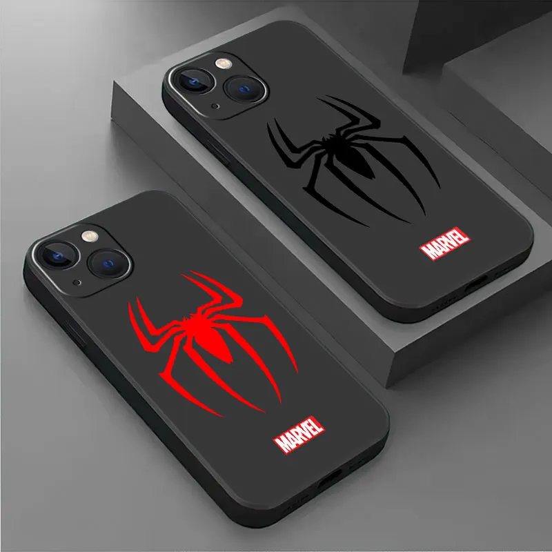 phone Cases for iphone 14 case 11 12 15 Pro XS Max 8 13 Mini X SE 7 16 Plus funda Antiscratch cover Spider Man Fashion Cool Logo