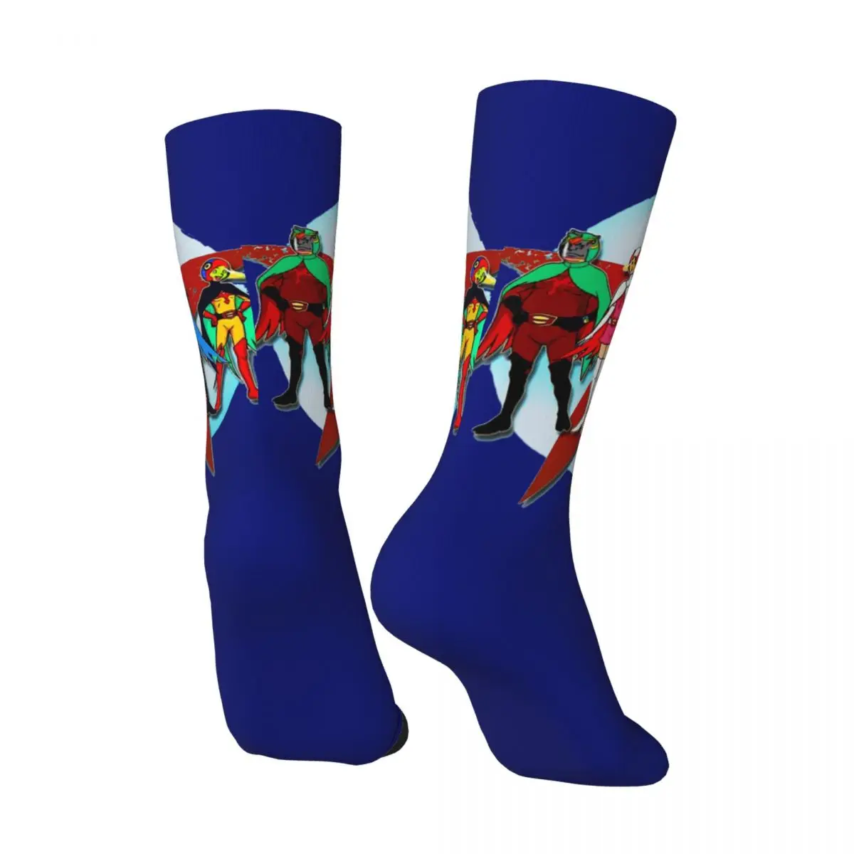 Happy Funny Men's Socks Battle Of The Planets Retro Harajuku Gatchaman Anime Street Style Novelty Seamless Crew Crazy Sock