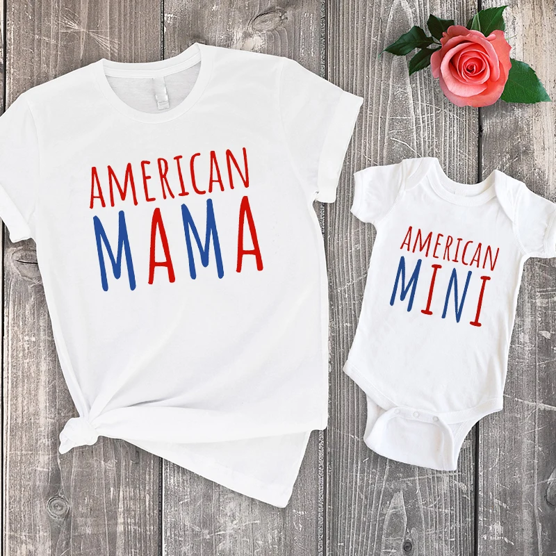 

Mama and Baby 4th July Tshirt Mommy and Me July 4th Shirts Mom and Baby Matching Outfit American Mama Shirts Fashion