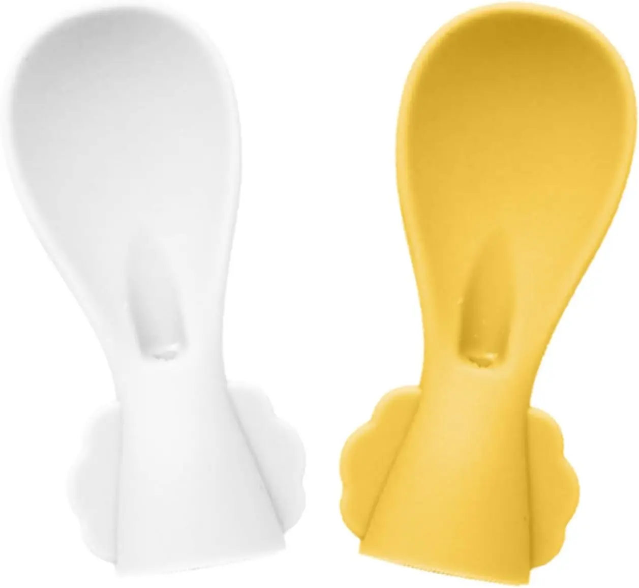 

Silicone Spoon Attachment for Baby Food Pouch with On-the-Go Cases - Includes 2 Squeeze Pouch Topper Attachments (White-yellow)