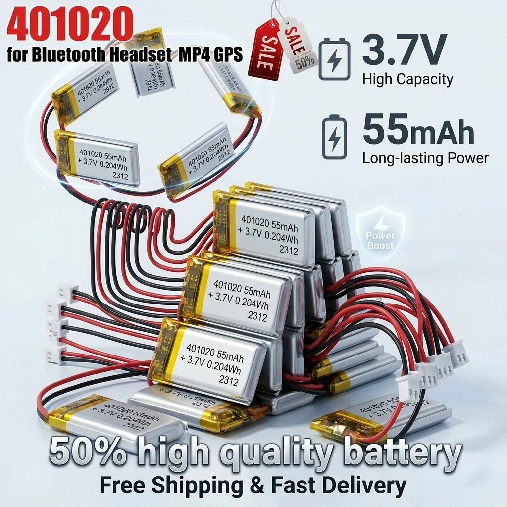 3.7V 55Mah 401020 L…